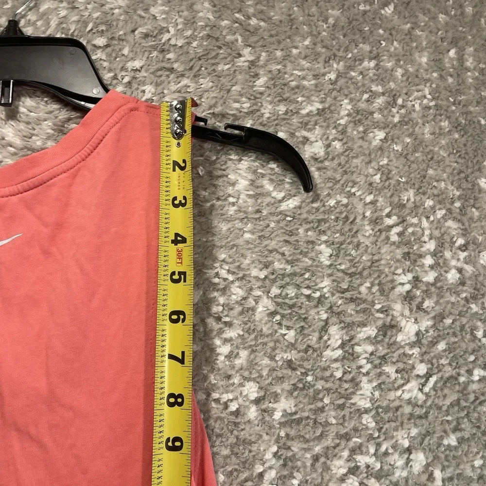 The Nike Tee Tank Top Dry-Fit Pink Logo Sporty Training Small READ